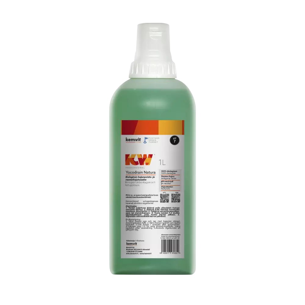 Kemvit 185531, KW YOCODRAIN NATURA 1 L Odor Eliminator and Grease Dissolving Agent, image 1