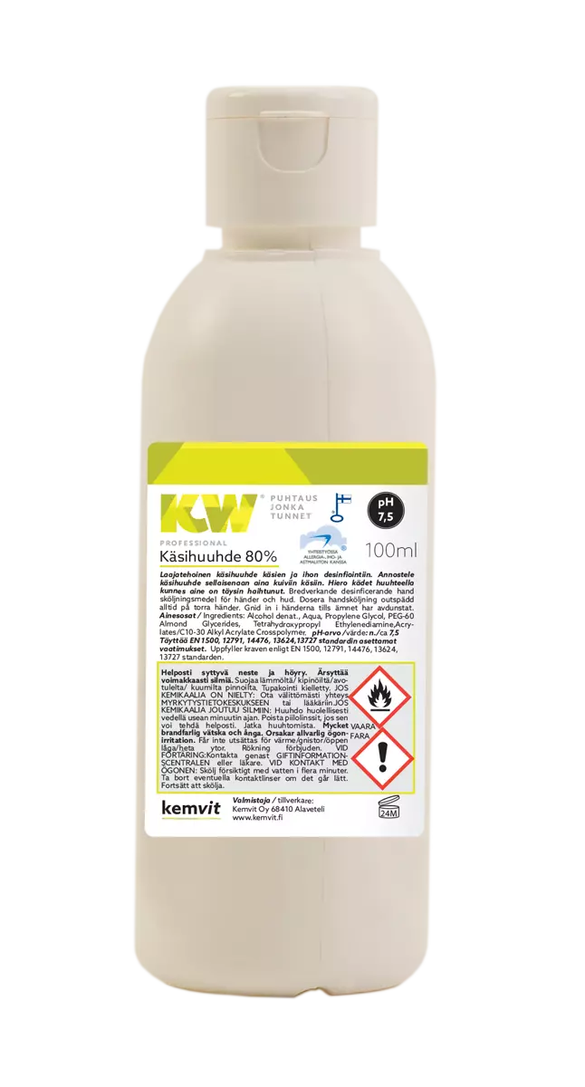 Kemvit 1838701, KW Käsihuuhde 80% 100ml, image 1, gallery thumbnail