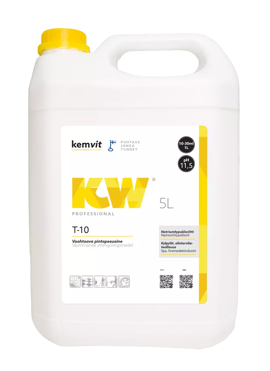 Kemvit 184105, KW T-10 5L Surface Cleaner for Food Industry, image 1, gallery thumbnail