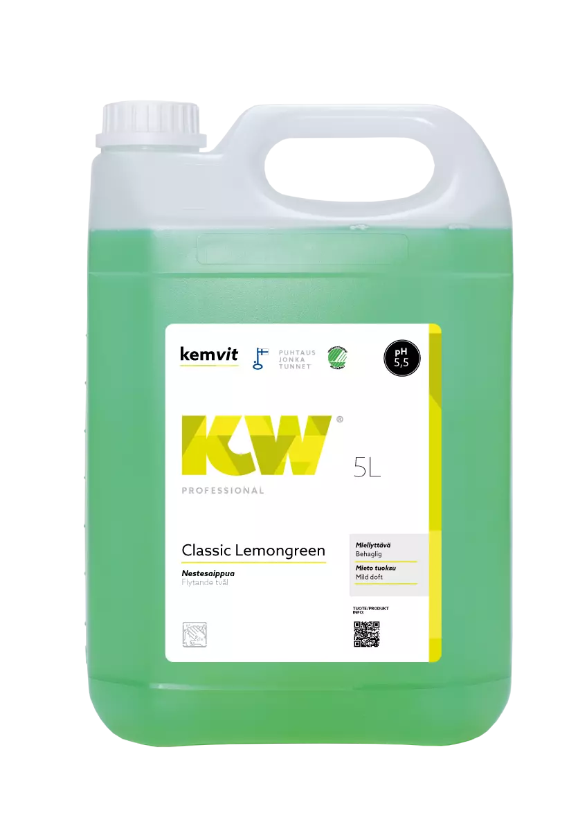 Kemvit 185165, KW CLASSIC LEMONGREEN 5L Hand and Body Wash, image 1, gallery thumbnail