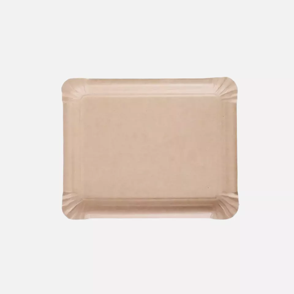 Franz Mensch 415125, Organic Kraft Paper Plates, 165 x 200 mm, Rectangular, FSC®-mix, image 1, gallery thumbnail