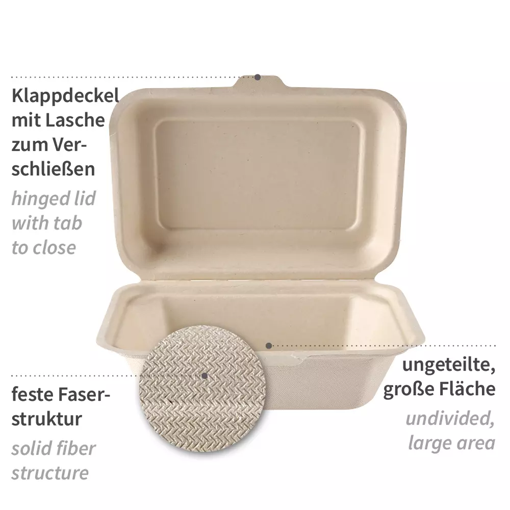 NATUREStar 412175, Organic Bagasse Menu Boxes with Hinged Lid, image 4