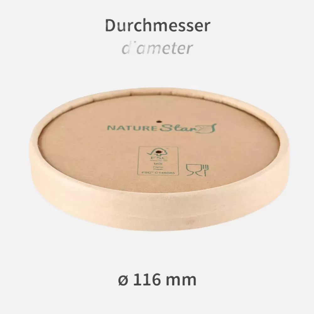 NATUREStar 417212, Minestrone Organic Lids, ø 116 mm, kraft paper/PE, FSC®-mix, image 2