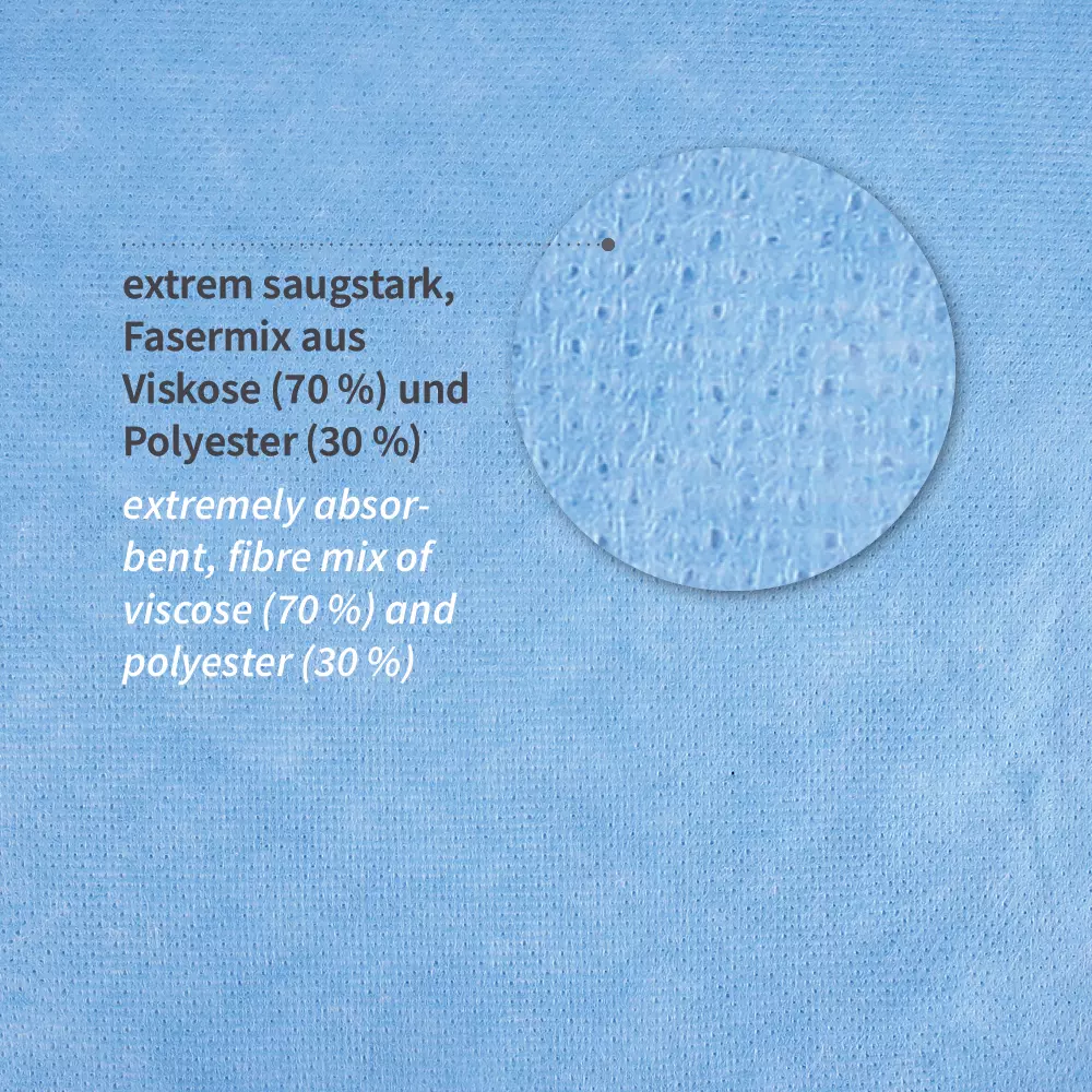 HygoClean 317536, Viscose/Polyester Polishing Cloths, Pleated, Blue, image 2