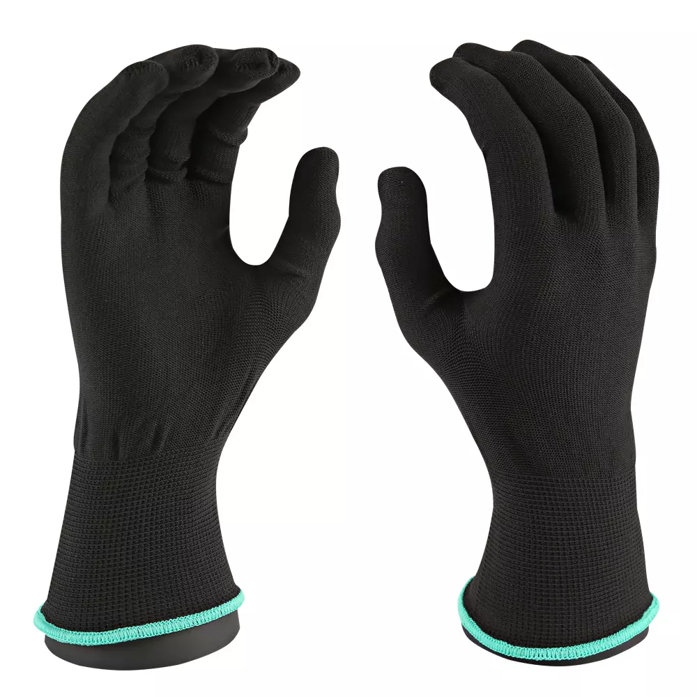 HygoStar 332825, Allfood Fine Knitted Nylon Gloves, 9/L, Black