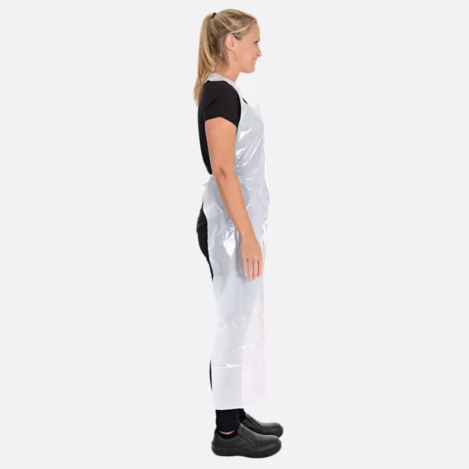 HygoStar 23242, Disposable LDPE Aprons, 120 x 75 cm, White, in Dust Protection Bag, 35 my, image 4, gallery thumbnail