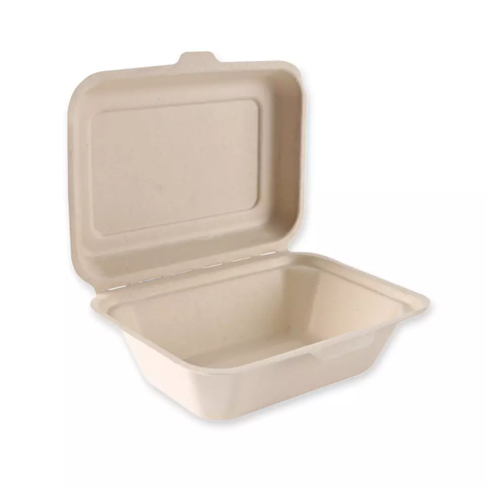 NATUREStar 412185, Bagasse Organic Hinged Lid Menu Boxes, image 2, gallery thumbnail