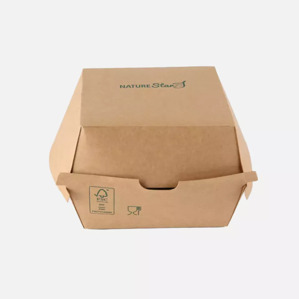 NATUREStar 417411, Organic Hamburger Boxes, 105 x 85 mm, Kraft Paper/PE, FSC®-mix, image 4, gallery thumbnail