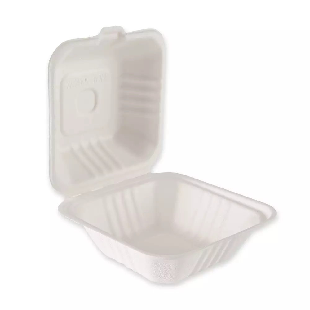 NATUREStar 41215, Organic Hinged Lid Bagasse Hamburger Boxes, 150 x 85 mm, image 2