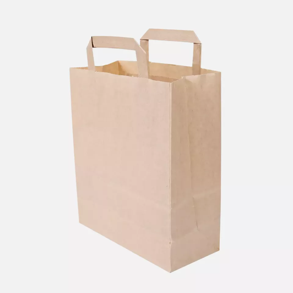 NATUREStar 35560, Organic Kraft Paper Carrier Bags, 220 + 110 x 280 mm, Brown, image 1, gallery thumbnail