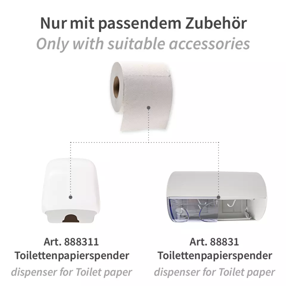 HygoClean 30426, 3-Ply Recycled Toilet Paper, Small Roll, Natural, image 4, gallery thumbnail