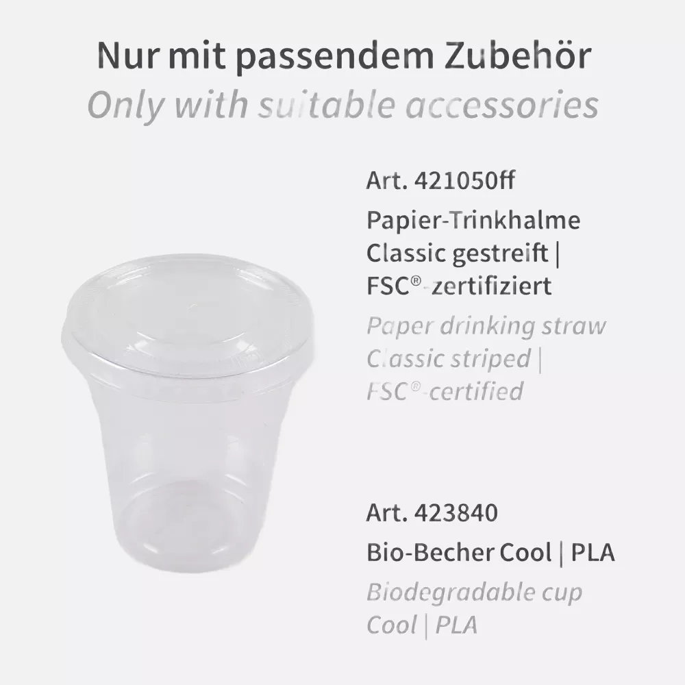 Franz Mensch 423866, Flat PLA Lids, Straw Slot, ø 78 mm, for Cold Beverage Cups, image 2