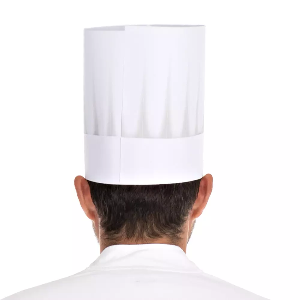 HygoNorm 09649, Europa Embossed, Exposed Paper Chef's Hat, 21 cm, White, image 4