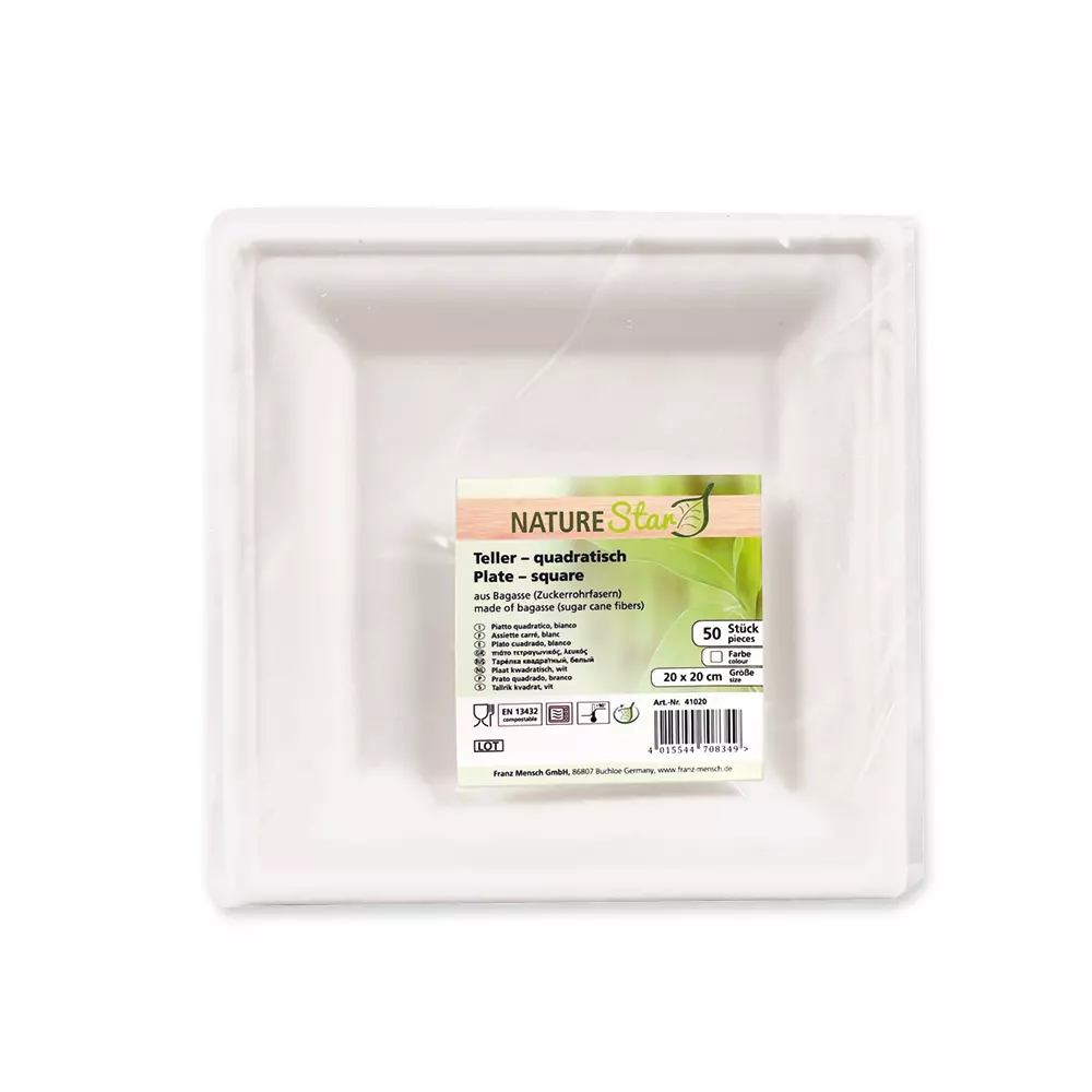 NATUREStar 41020, Organic Square Bagasse Plates, 200 x 200 mm, image 4