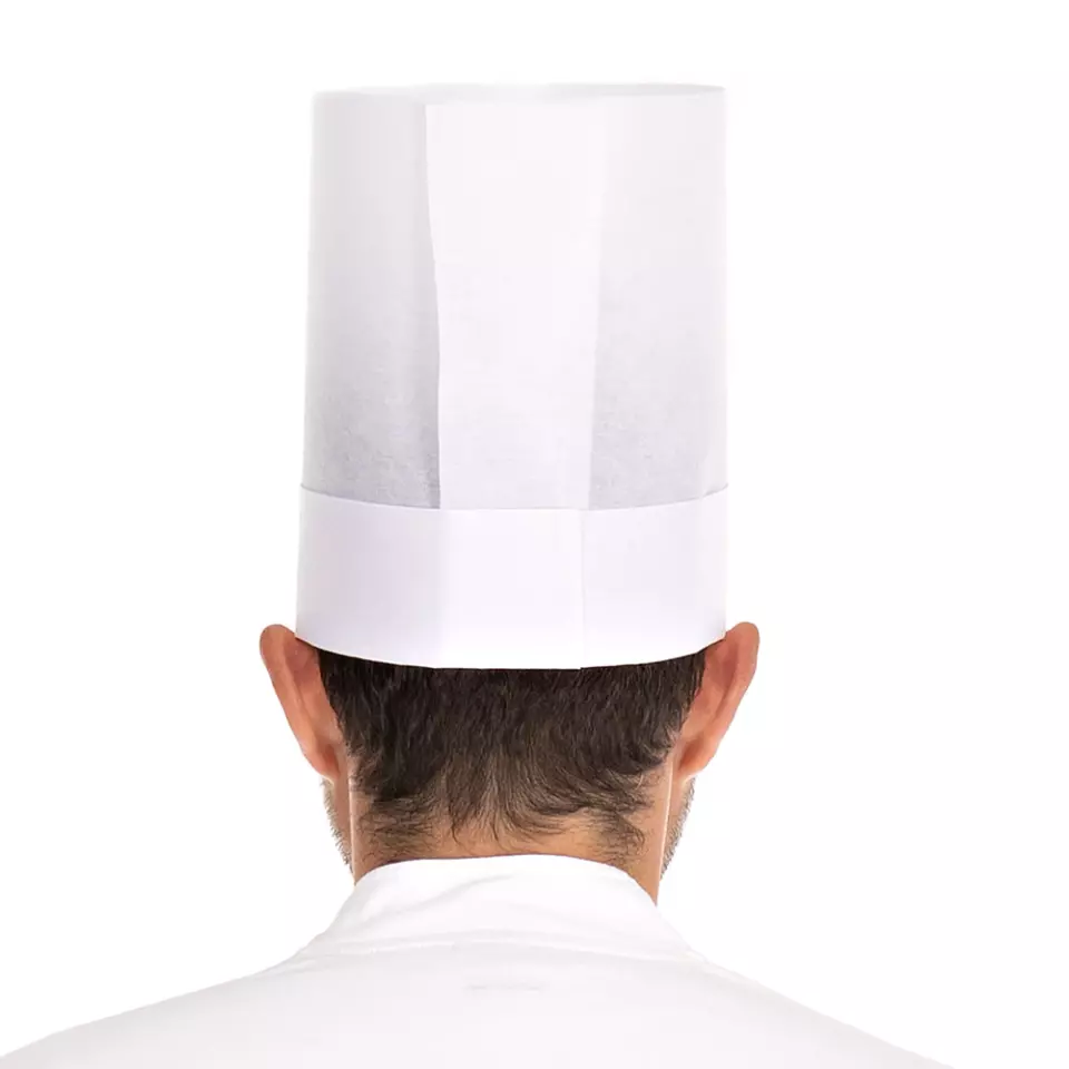 HygoStar 0971, Europa Extra Chef's Hat, 22 cm, White (Viscose, Exposed), image 4, gallery thumbnail