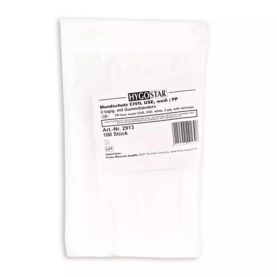 HygoStar 2913, Civil Use PP Face Masks, White, image 7, gallery thumbnail