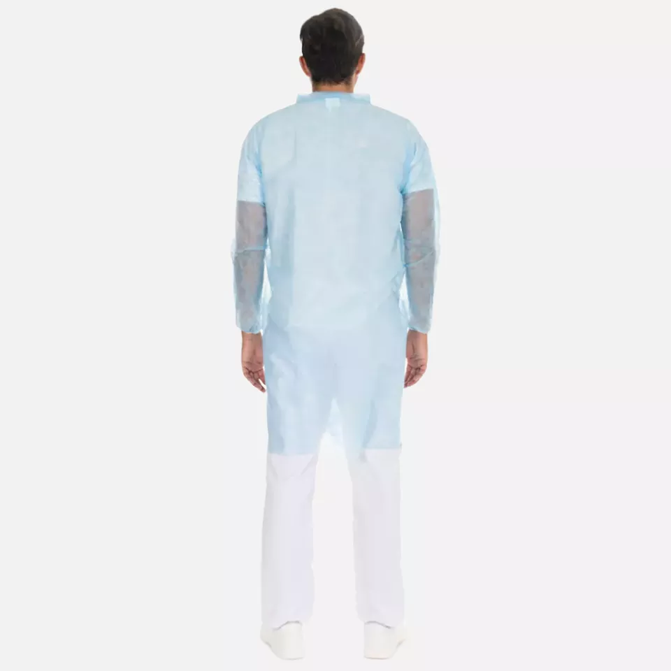 HygoNorm 27406P, Leichte PP-Besucherkittel mit Druckknöpfen, XL, Blau, image 3, gallery thumbnail
