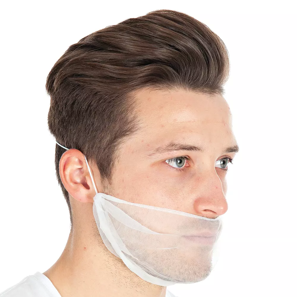 Hygostar 29216, Micromesh Detectable Nylon Beard Cover, White, image 2