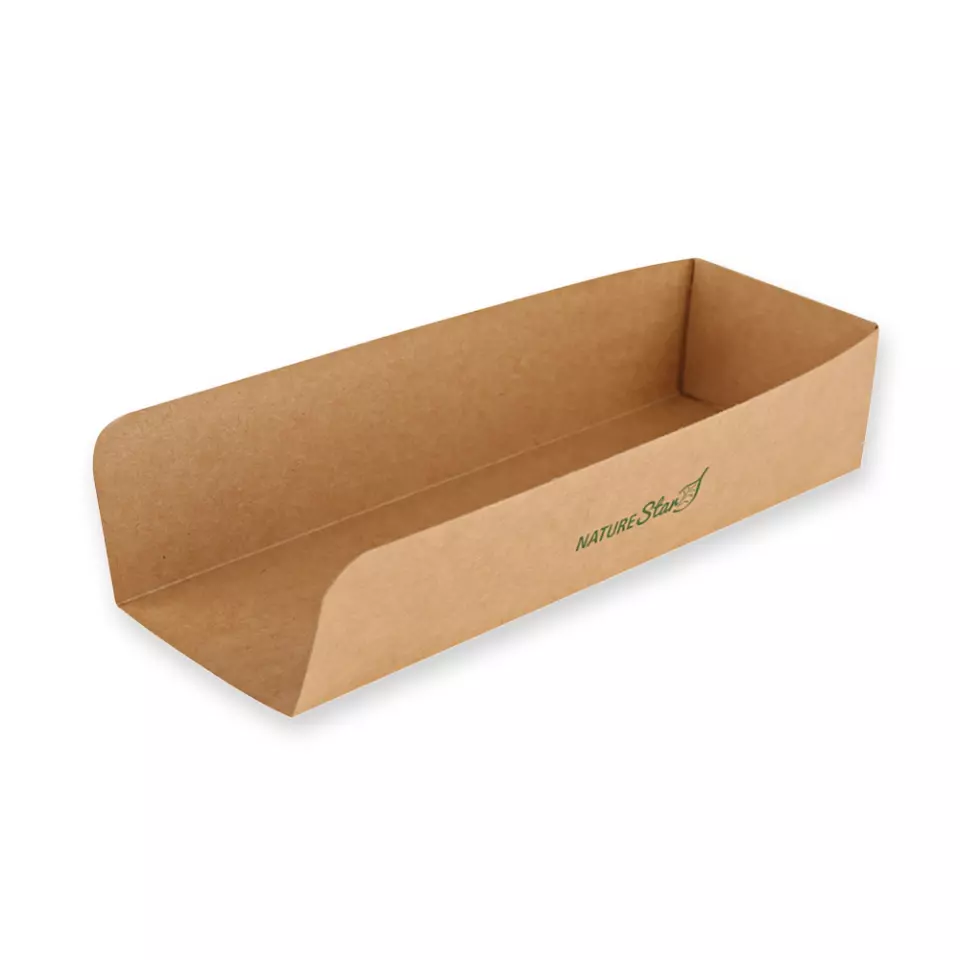 NATUREStar 417023, Organic Hot Dog Trays, 230 x 75 70 mm, Kraft Paper/PE, FSC®-Mix, image 1, gallery thumbnail