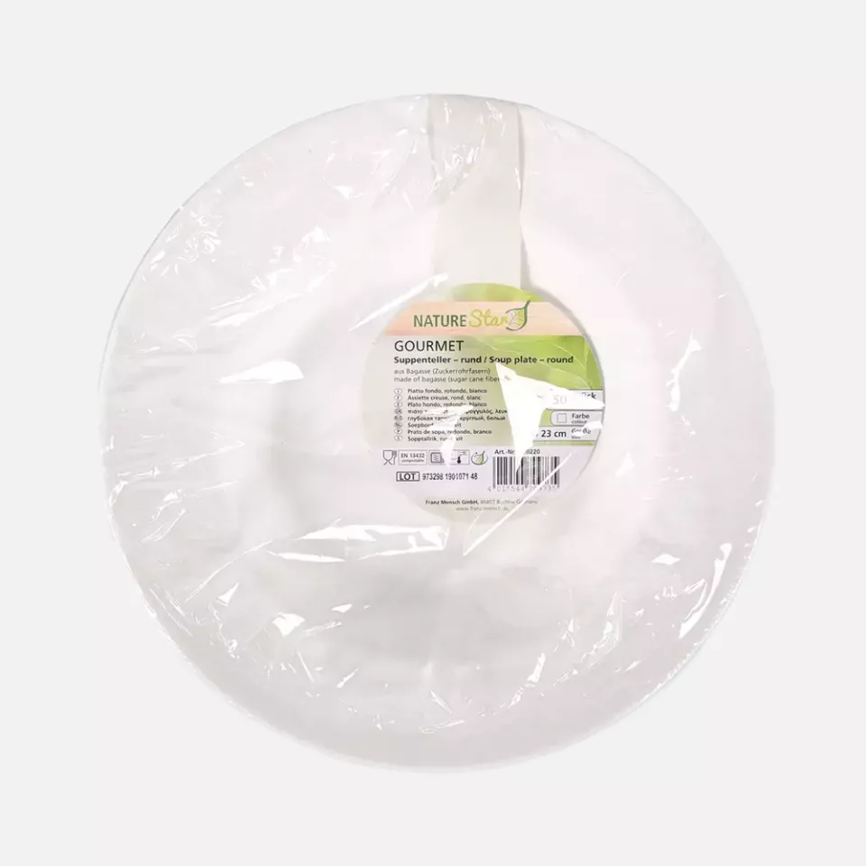 NATUREStar 410220, Gourmet Bagasse Plates, Round, Ø 210 x 40 mm, image 3, gallery thumbnail