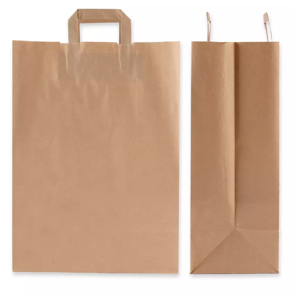 NATUREStar 35564, Kraft Organic Paper Carrier Bags, 320 + 170 x 440 mm, Brown, image 3
