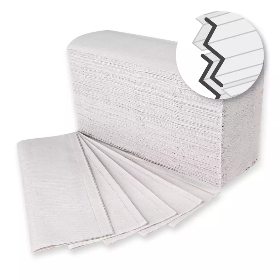 HygoClean 30406, Recycled Interfold 1-ply Paper Hand Towels, White, image 4, gallery thumbnail