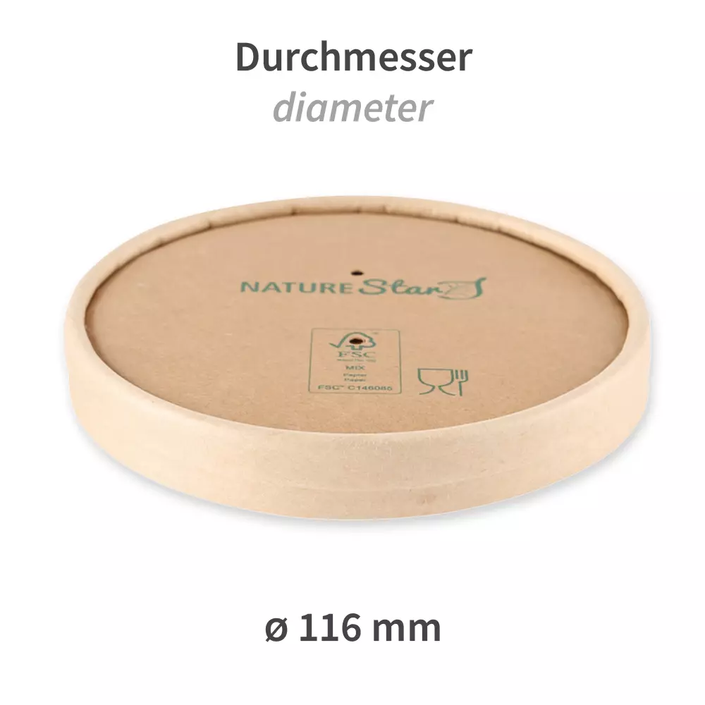 NATUREStar 417212, Minestrone Organic Lids, ø 116 mm, kraft paper/PE, FSC®-mix, image 2