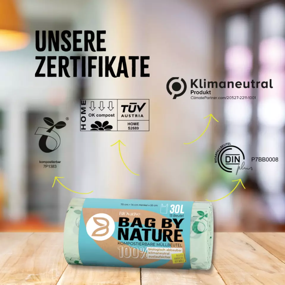 Franz Mensch 32294, Biologisch Abbaubare Maisstärke-Müllbeutel mit Henkel, 30 l, Rolle, image 3, gallery thumbnail