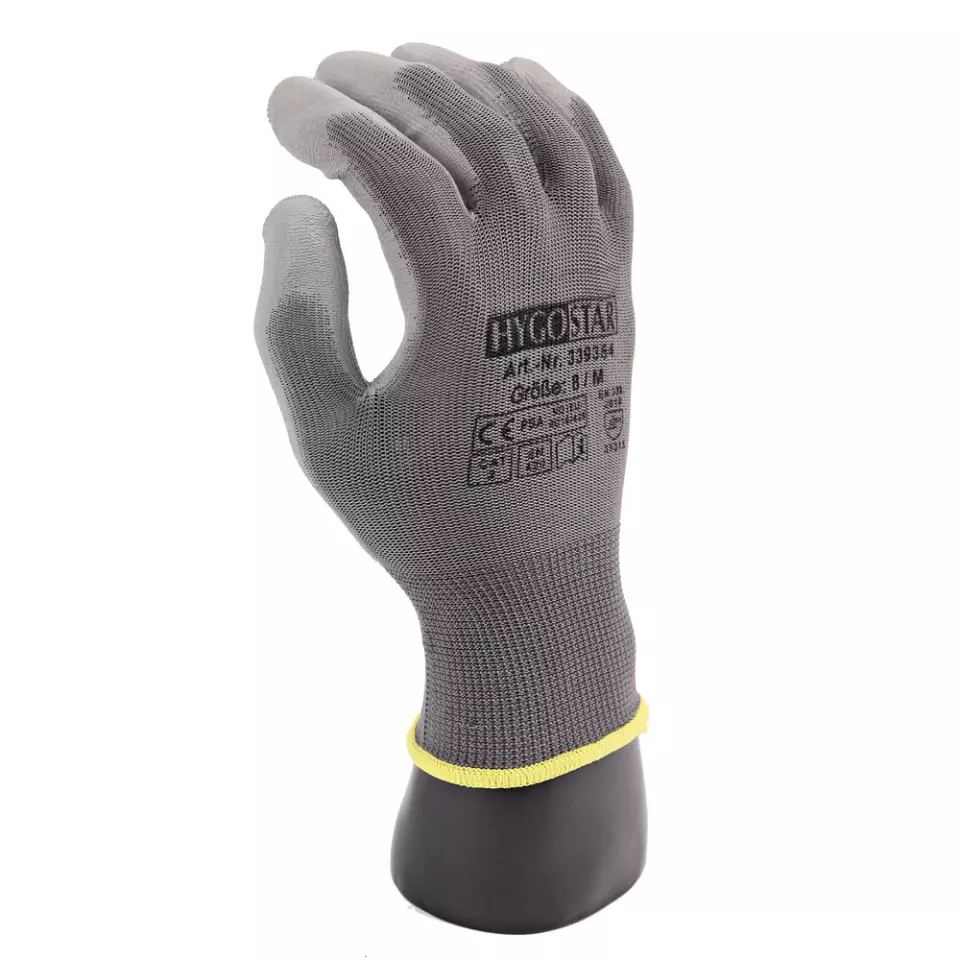 HygoStar 339334, Ace Fine Knit PU Coating Gloves, Black, image 1, gallery thumbnail