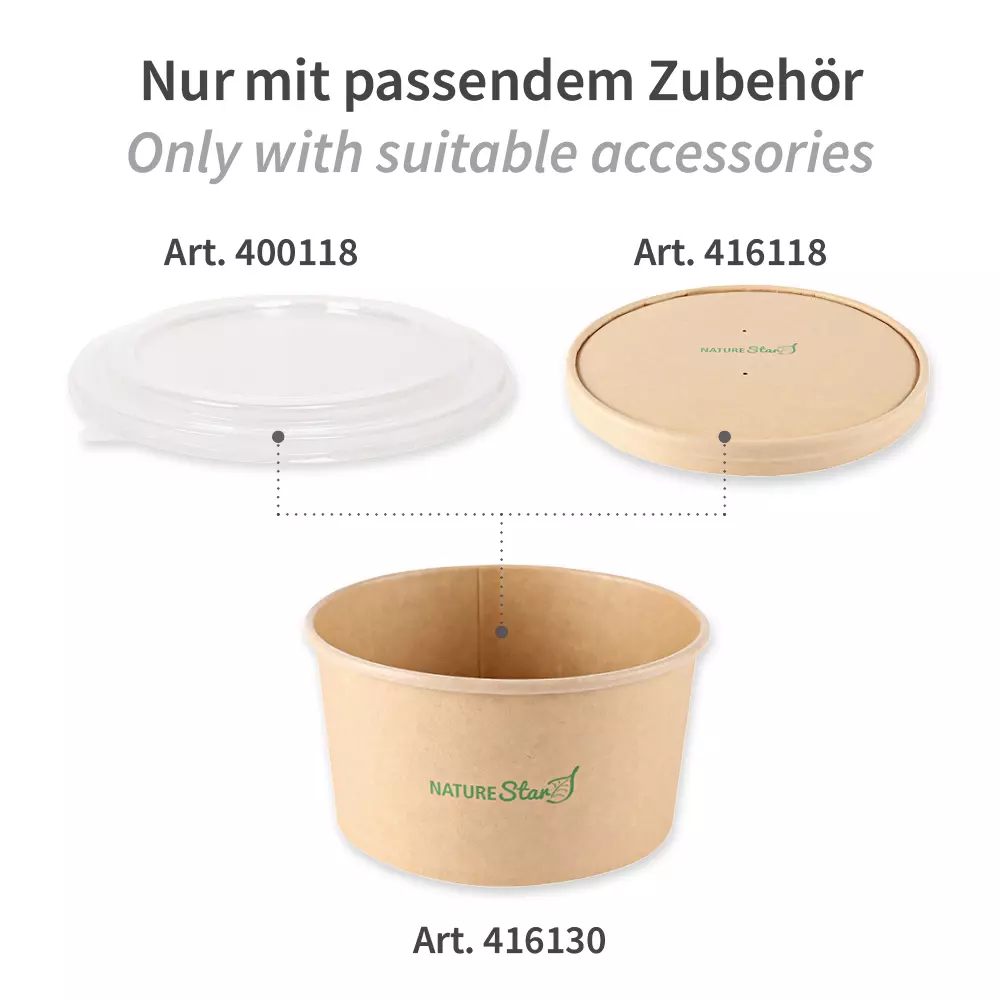 NATUREStar 416130, Caesar Organic Kraft Paper/PLA Salad Bowls, 1300 ml, Ø 185 mm, image 5