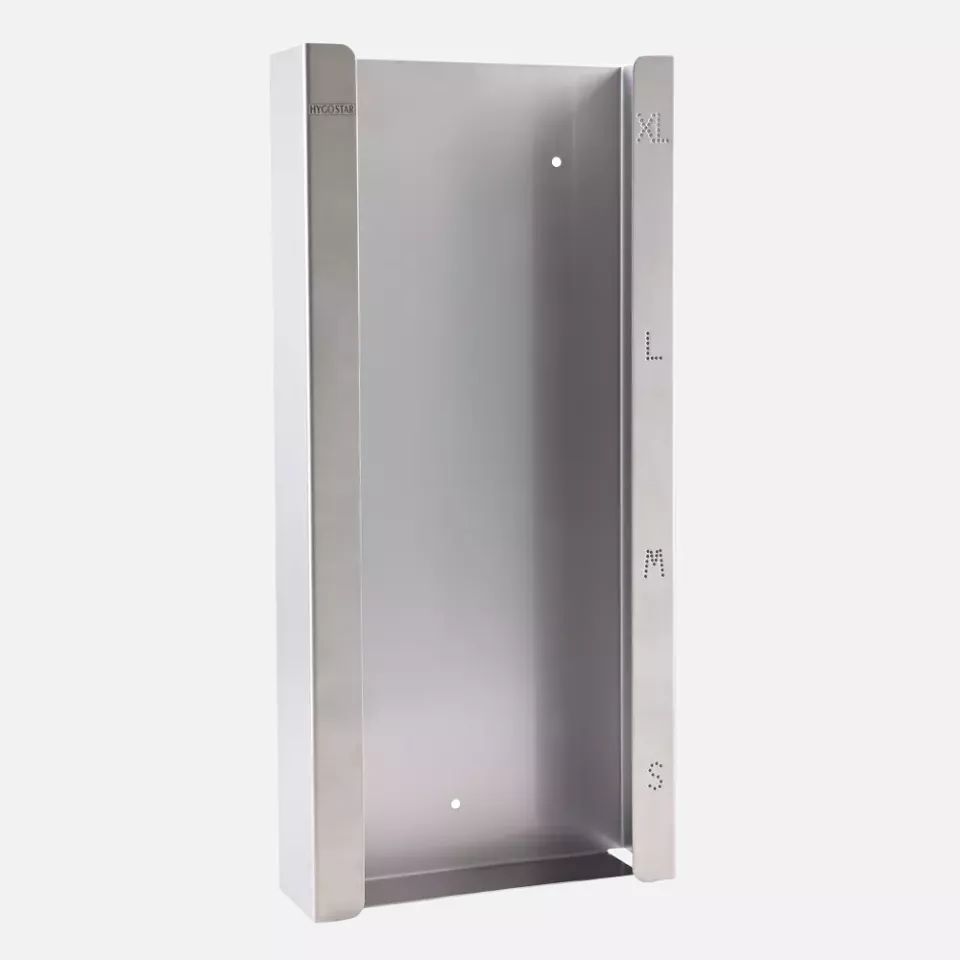 HygoStar 88922, Quattro Uni Glove Dispenser, Stainless Steel, image 1, gallery thumbnail