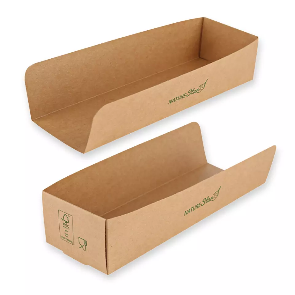 NATUREStar 417023, Organic Hot Dog Trays, 230 x 75 70 mm, Kraft Paper/PE, FSC®-Mix, image 2, gallery thumbnail