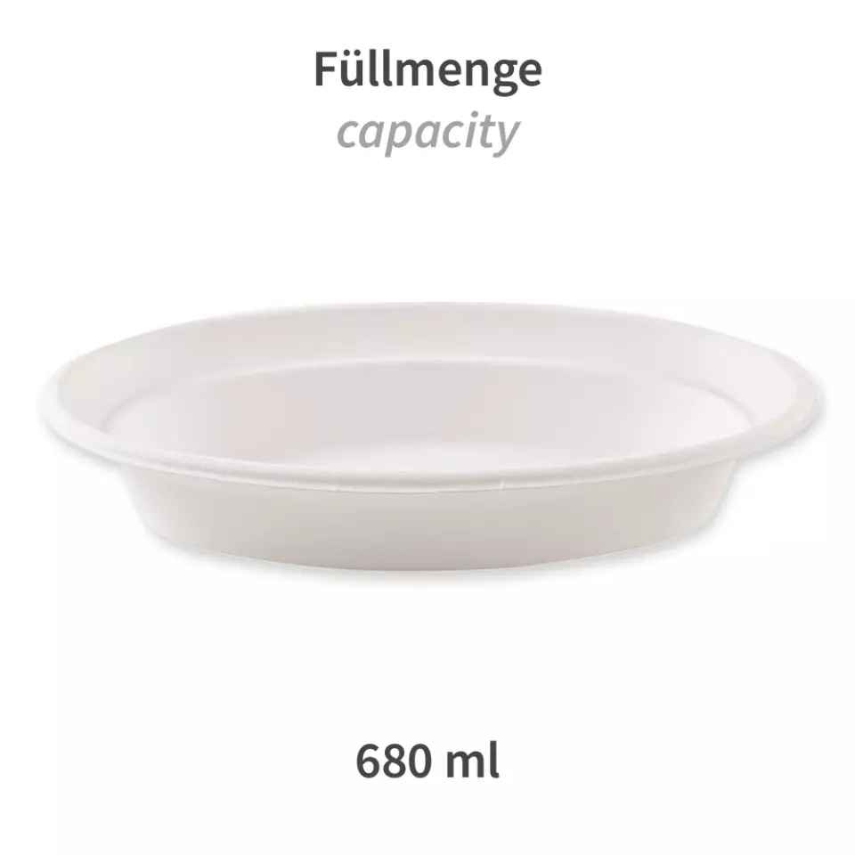 NATUREStar 41155, Organic Oval Bagasse Trays, 230 x 140 mm, 680 ml, image 3, gallery thumbnail