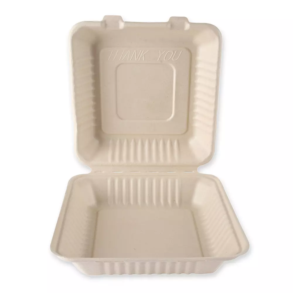 NATUREStar 412245, Organic Bagasse Menu Boxes with Hinged Lid, image 1