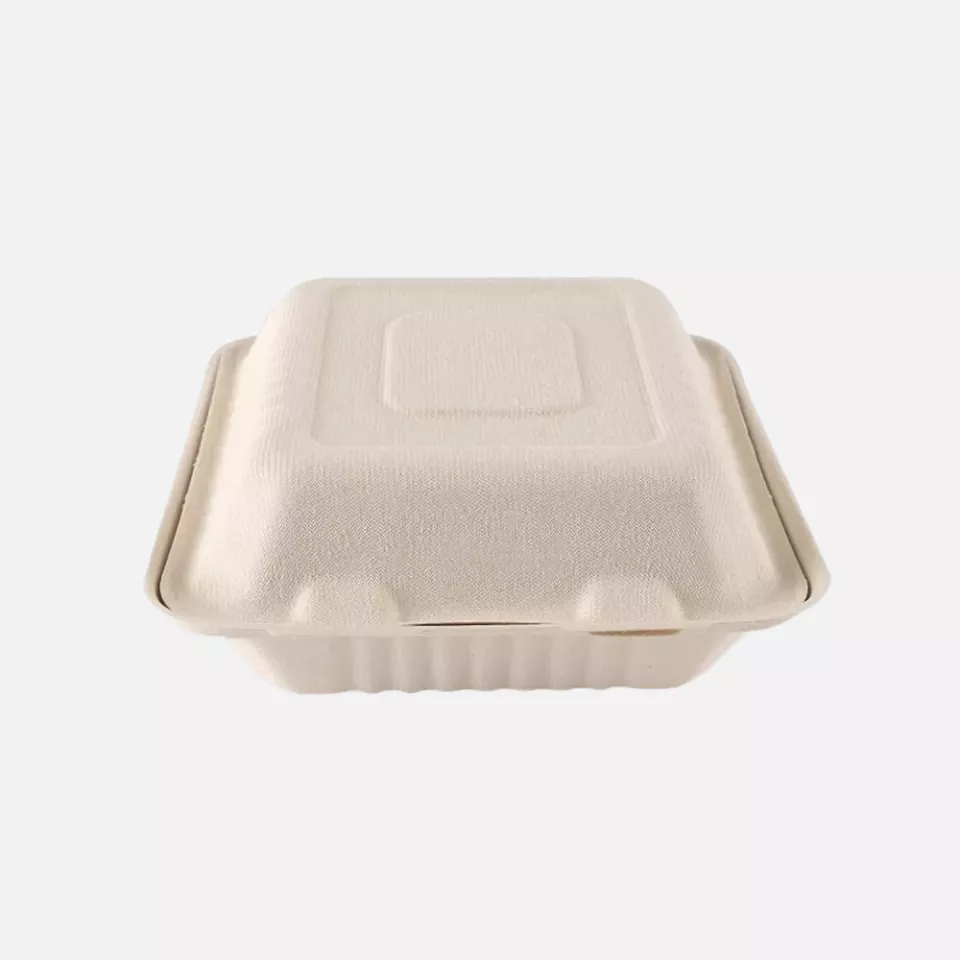 NATUREStar 412225, Organic Bagasse Menu Boxes with Hinged Lid, image 3, gallery thumbnail