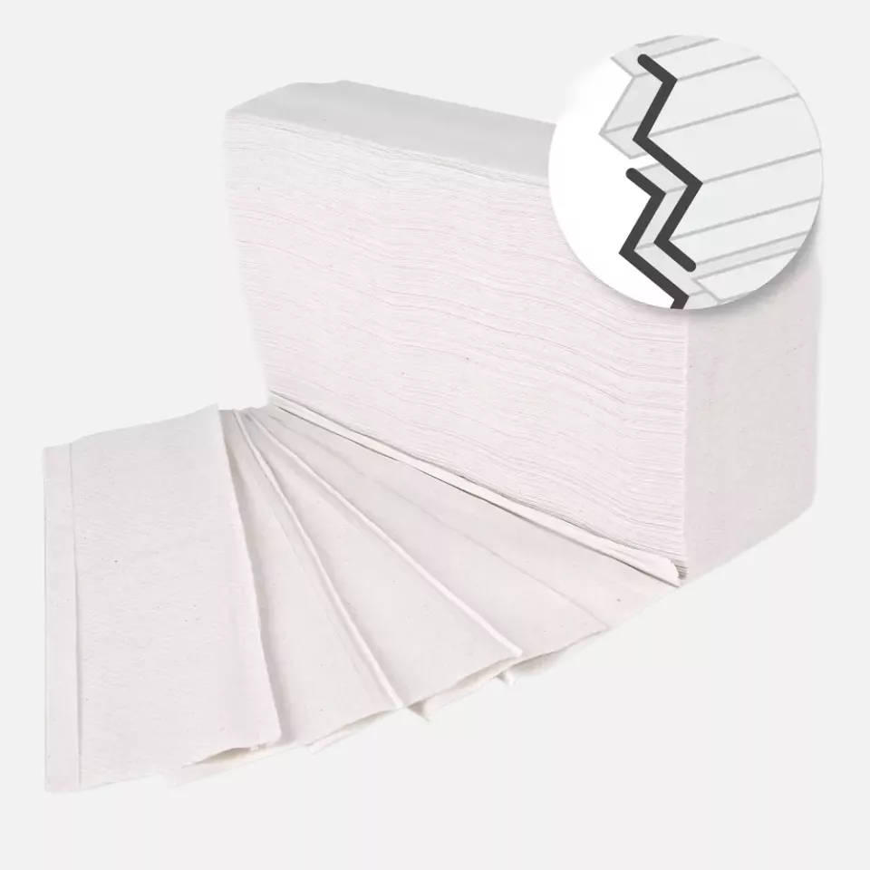 HygoClean 30409, 2-lagige Recycling-Papierhandtücher, Interfalz, Weiß, image 4, gallery thumbnail