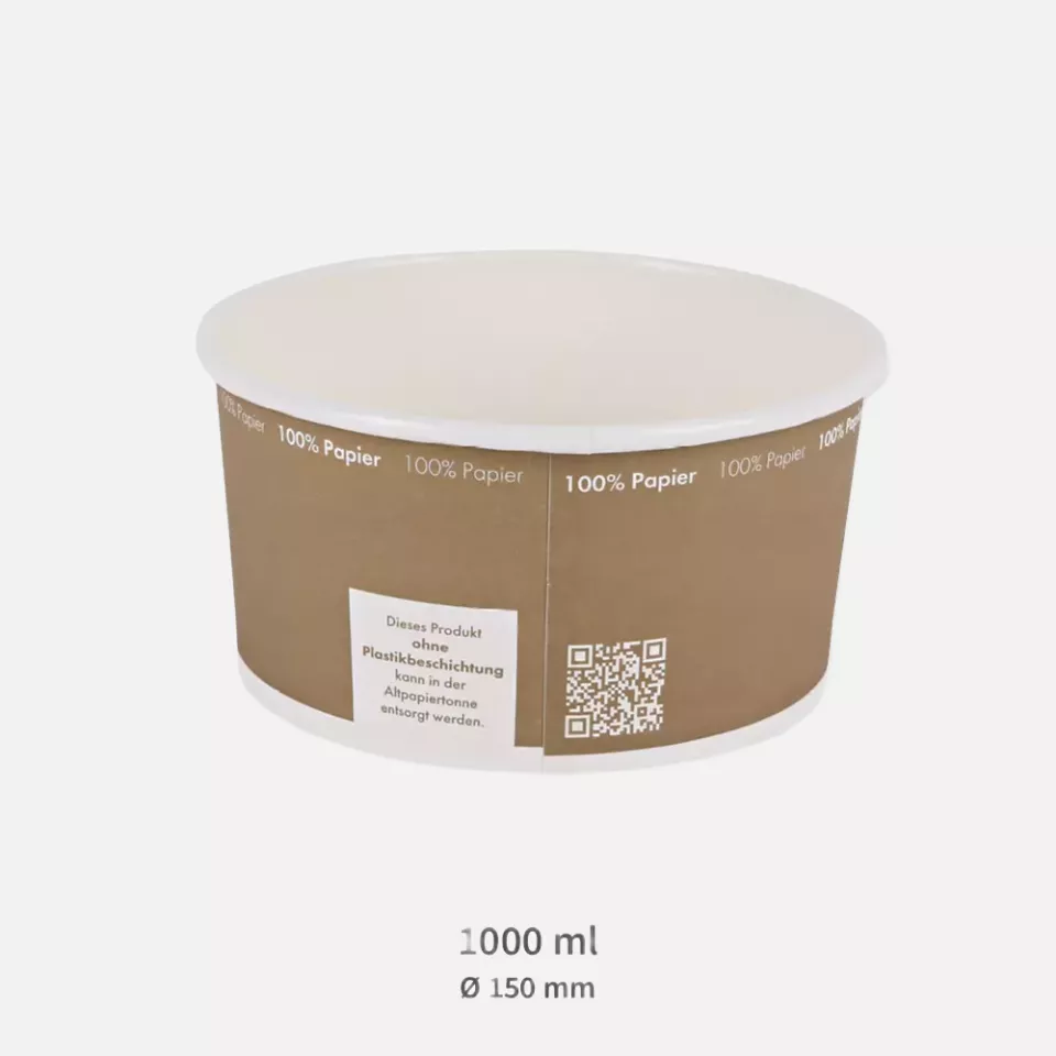 NATUREStar 418100, Organic Paperboard Salad Bowls, 1000 ml, ø 150 mm, image 2, gallery thumbnail