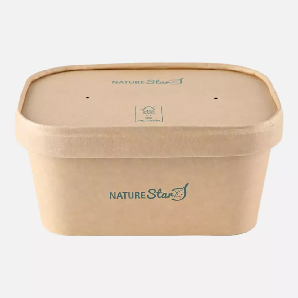 NATUREStar 417416, Organic Takeaway Tray Lids, FSC®-mix, 172 x 120 x 17 mm, Kraft Paper/PE, image 2, gallery thumbnail