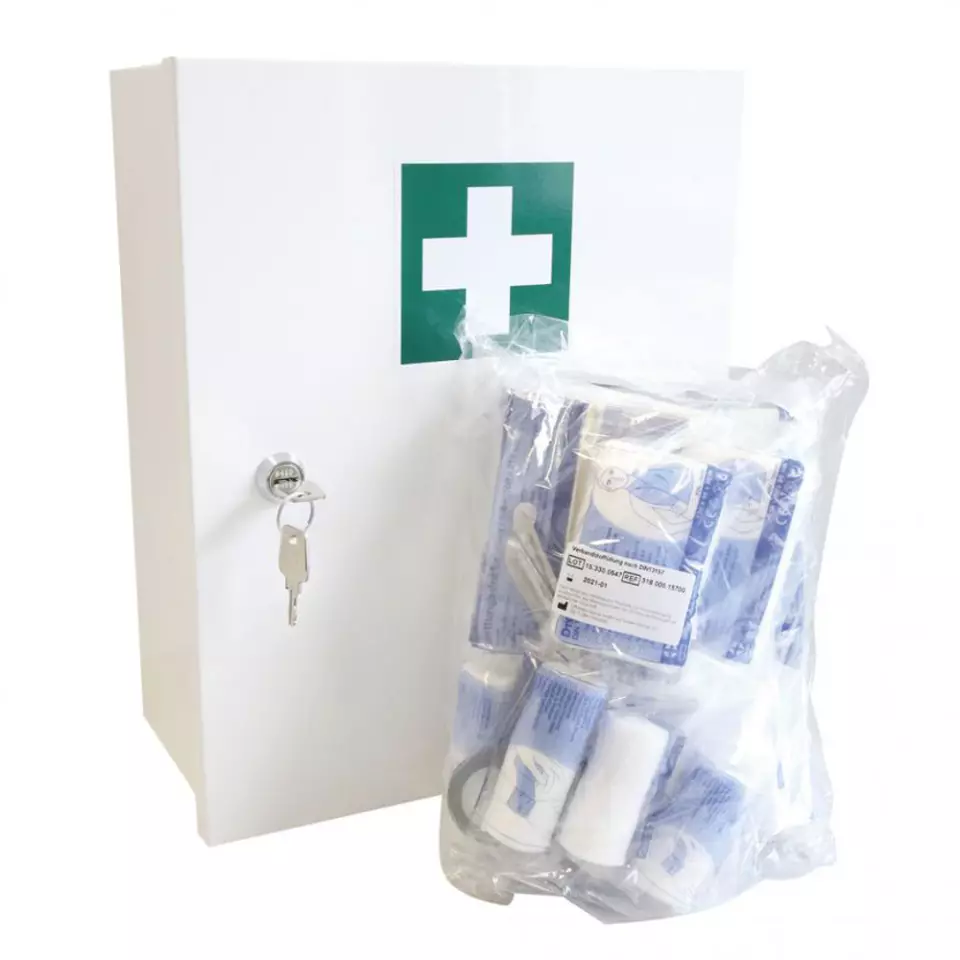 Franz Mensch 50100, Basic Metal First Aid Cabinet, DIN 13157, image 1, gallery thumbnail