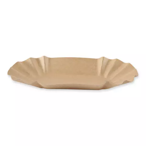 Franz Mensch Organic Kraft Paper Trays, Oval, 110 x 195 x 32 mm, FSC®-mix