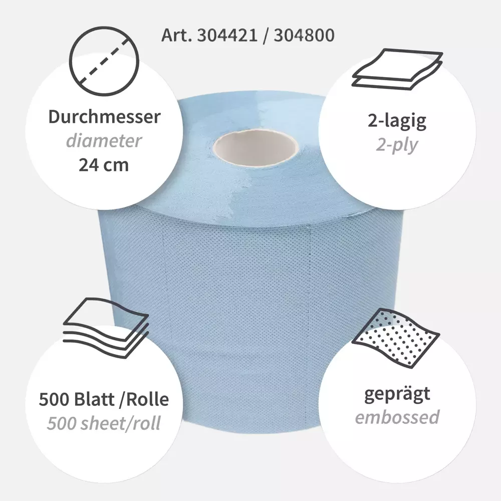 HygoClean 304800, Cleaning Papers, 2-Ply, Recycled Paper, Blue, image 3