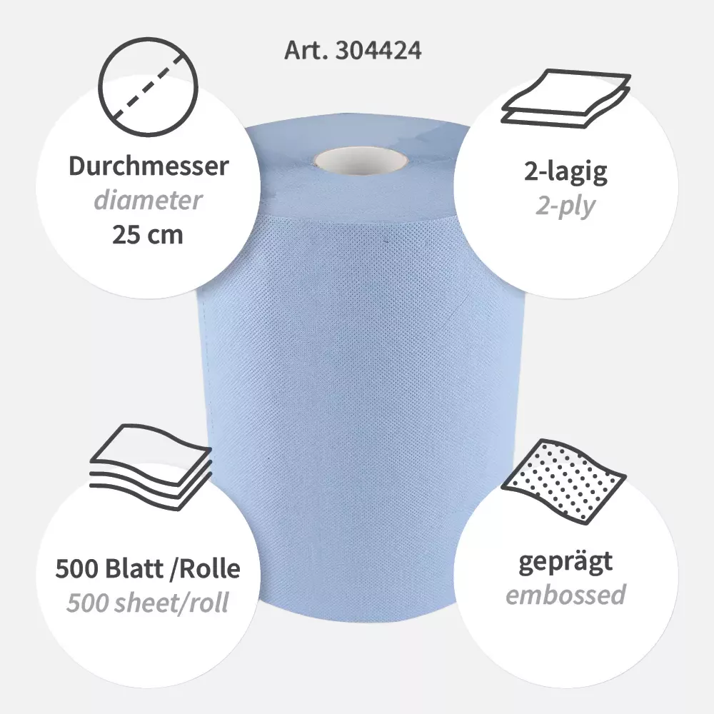 HygoClean 304424, Allfood Zellstoff-Mix Putzpapier, 2-lagig, Blau, image 3
