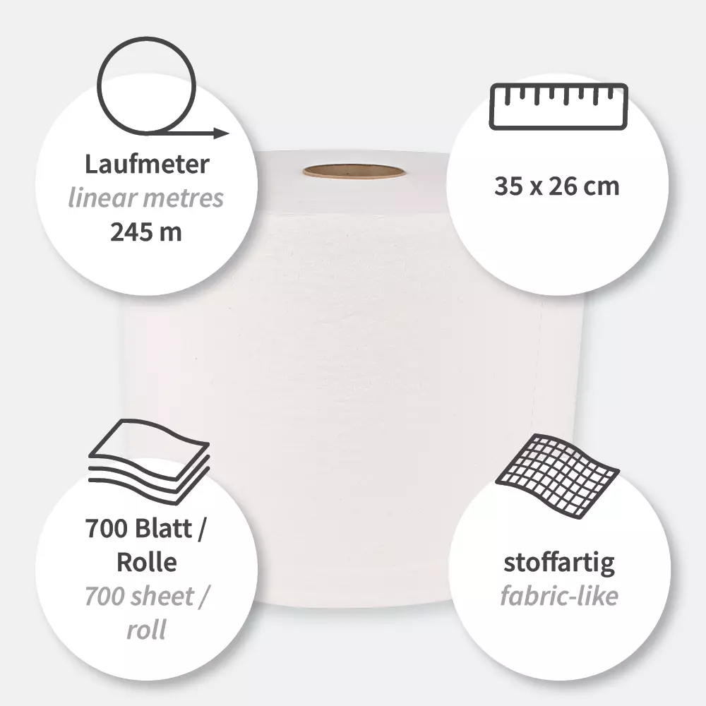 HygoClean 317501, Cellulose Cleaning Cloths, Roll, White, image 3