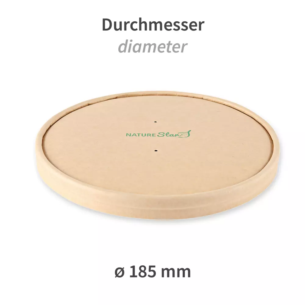 NATUREStar 416118, Caesar Organic Lids, ø 185 mm, Kraft Paper/PLA, image 2