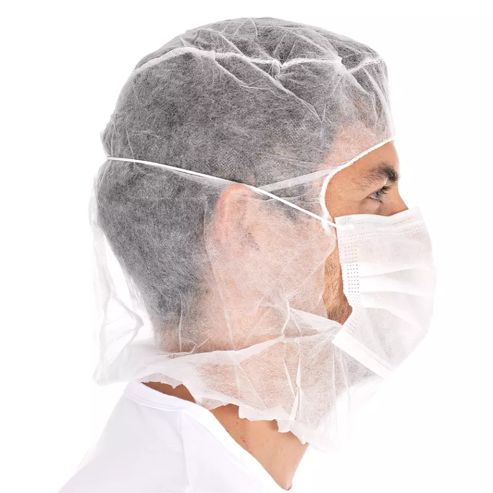 HygoNorm 132019, Astro Eco Caps with 2-Ply Face Mask, PP, White, image 4, gallery thumbnail