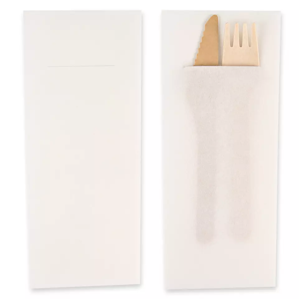 Franz Mensch 30630, Airlaid Besteckservietten, 40 x 33 cm, 1-lagig, 1/8-Falz, Weiß, FSC®-mix, image 1, gallery thumbnail