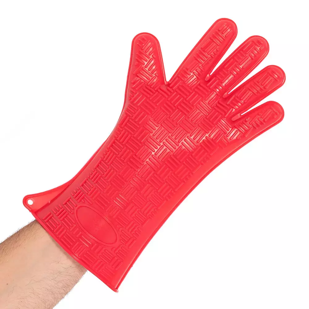 HygoStar 33216, Heatblocker Silicone Oven Gloves, 35 cm, Red