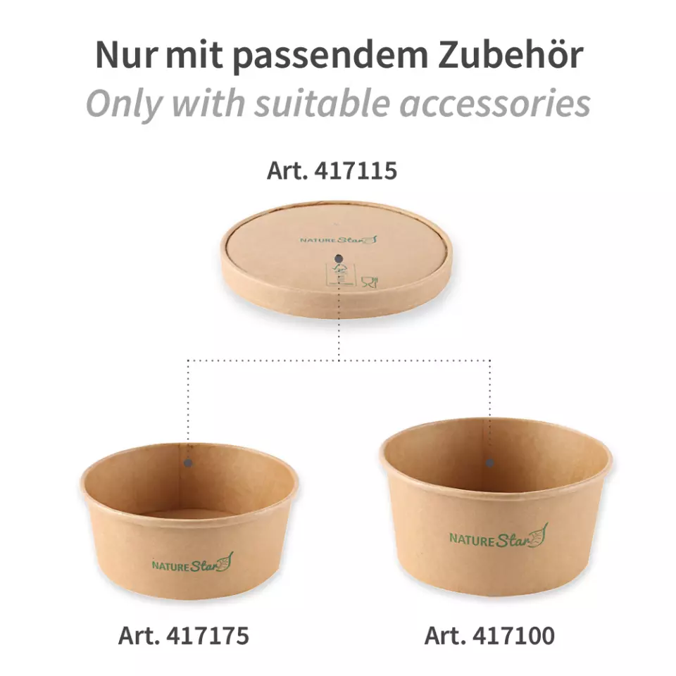 NATUREStar 417115, Caesar Organic Lids, ø 150 mm, kraft paper/PE, FSC®-mix, image 4, gallery thumbnail