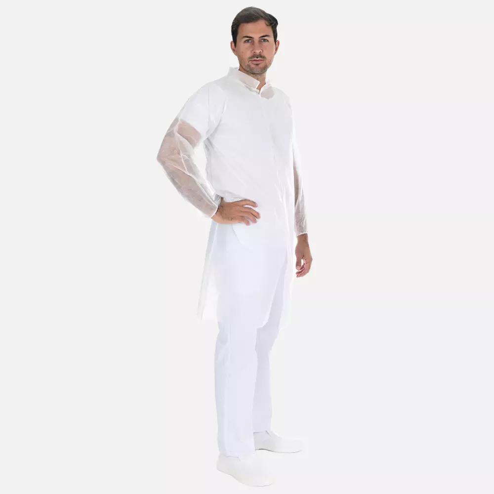HygoNorm 27419, Light PP Visitor Gowns, Push Buttons, image 1