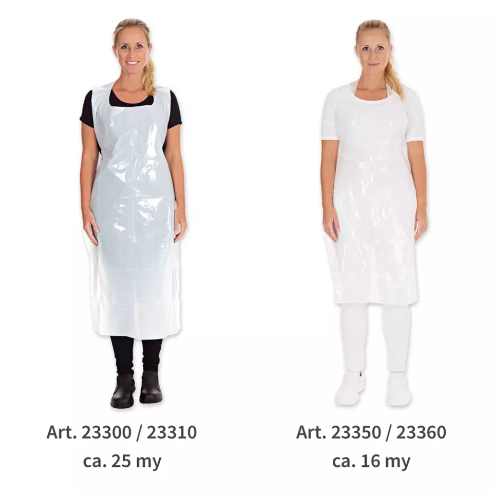 HygoStar 23350, LDPE Disposable Aprons, Dispenser Box, 140 x 75 cm, Approx. 16 my, White, image 4, gallery thumbnail